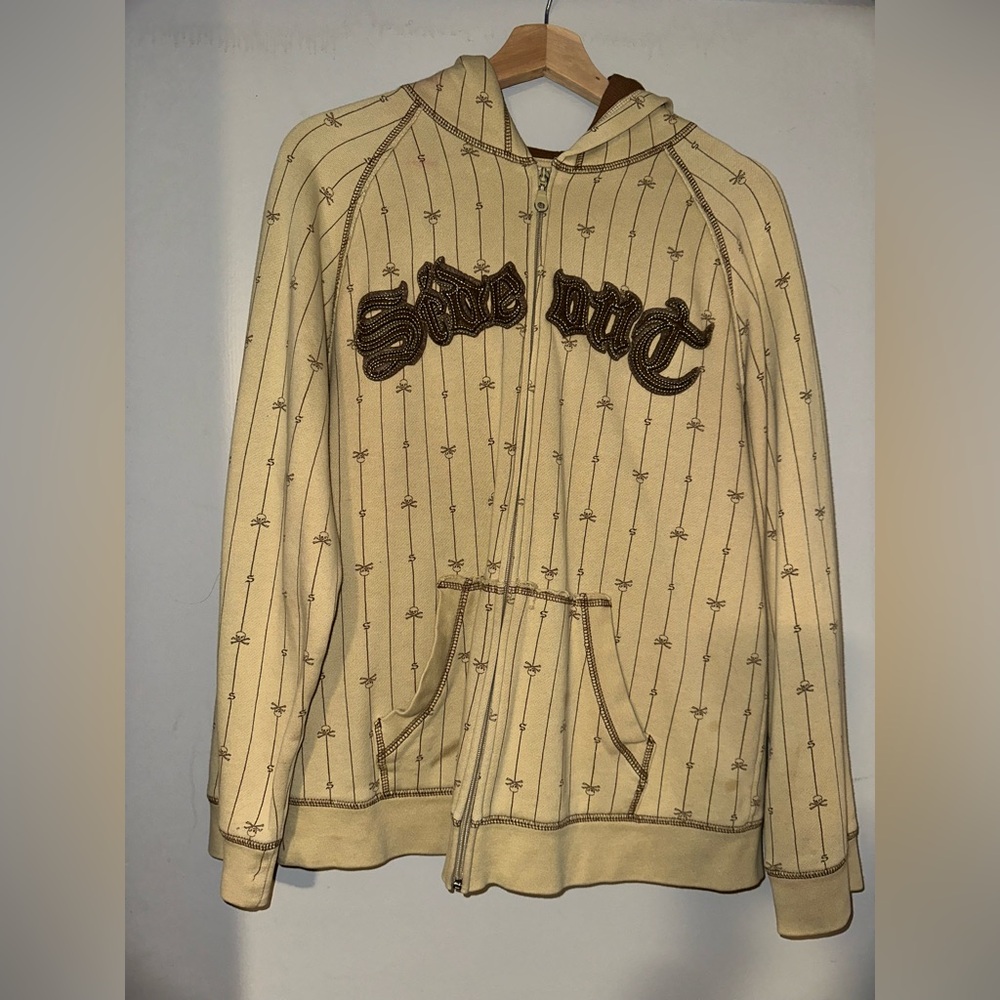Sideout Y2K Beige Zip-Up Hoodie